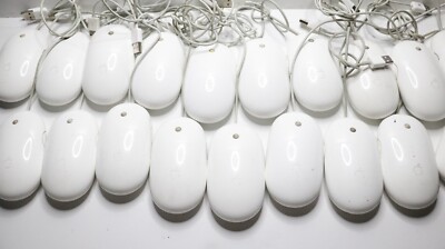 Apple Mighty Mouse A1152 Wired USB Optical Mouse White Tested, Working Genuine