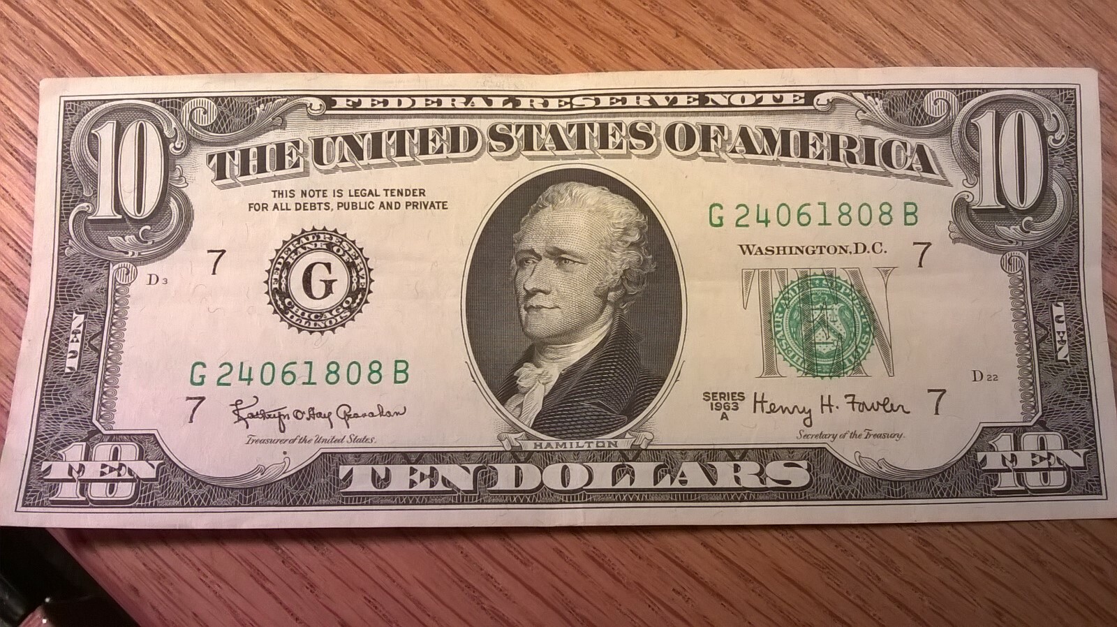 Lot of 2 $10 Federal Reserve Notes - 1963 A & 1950 D