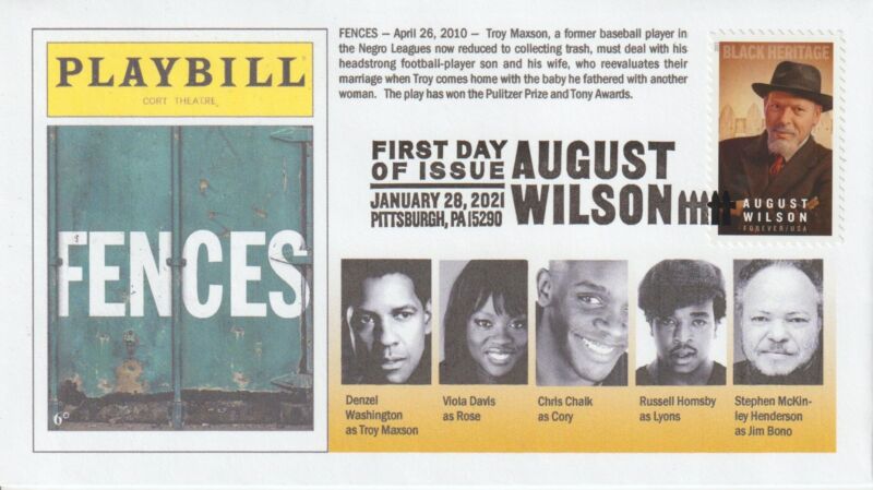6° Cachets 5555 August Wilson Broadway Play Fences 2010 Denzel Washington