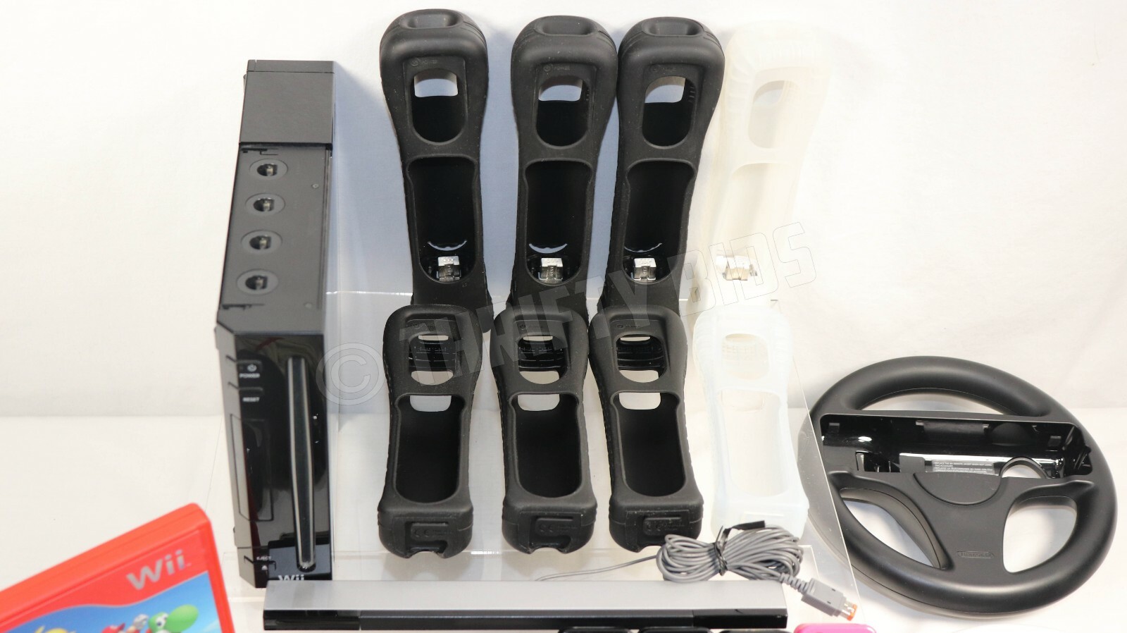 Nintendo Wii Black Console Wii Sports New Super Mario Accessories 4 Player Ready