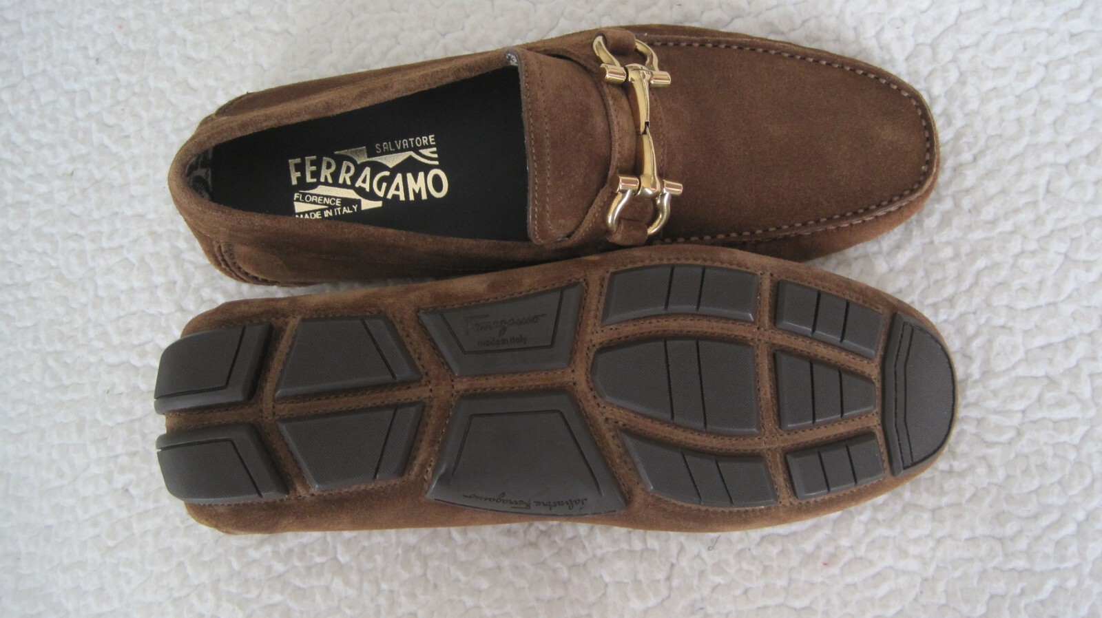 Pre-owned Ferragamo In Box Salvatore  Parigi 20 Brown Suede Men Loafers Size 7.5 Eee