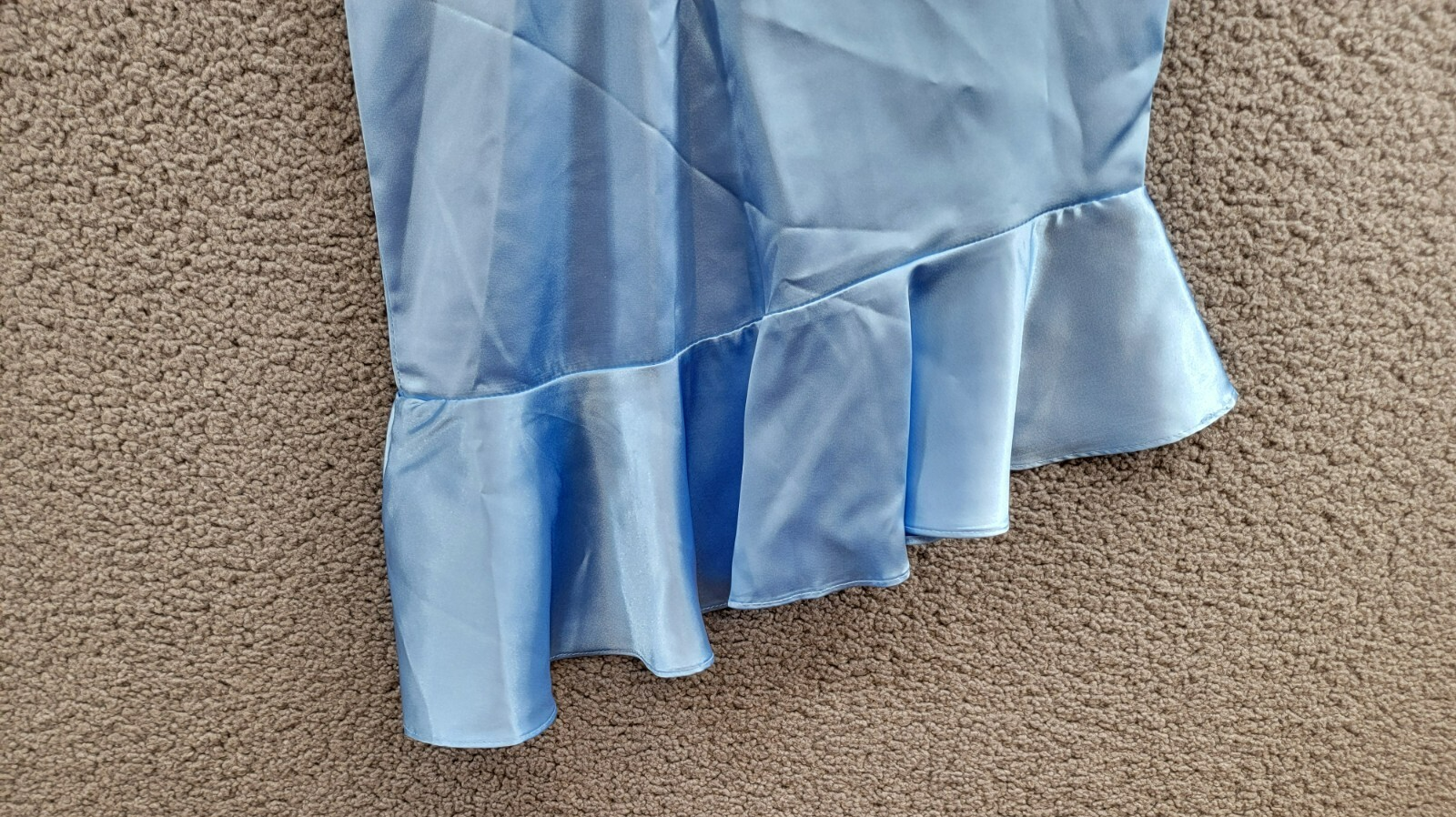 Rare Editions Sleeveless Imitation Pearl Halter Dress Big Girls 10 Blue Back Zip - Picture 4 of 16