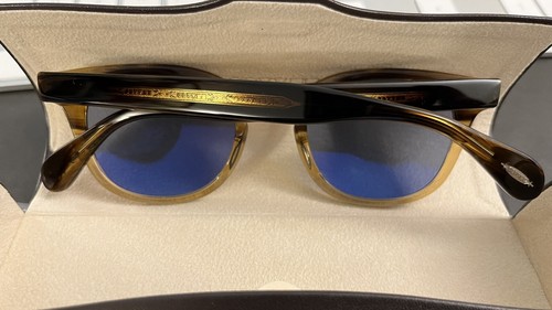 Pre-owned Oliver Peoples Keenan 51mm Polarized Sun In 362 Horn Ov5418su Msrp$532 Rarefind In Canarywood Cobalto