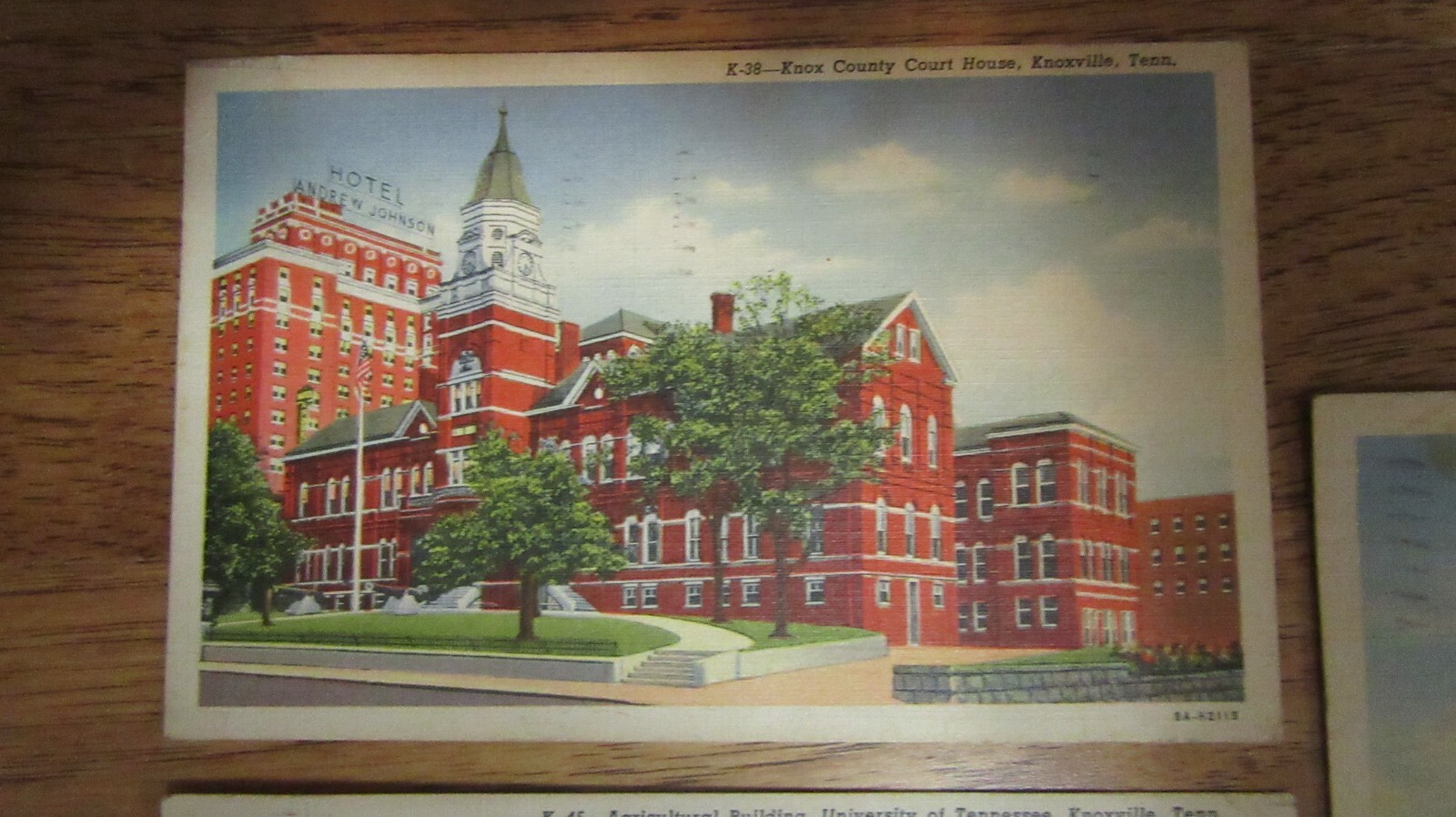 3 Vintage Knoxville TN Post Cards Methodist Church U.T. Ag Bldg. Court House