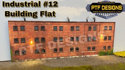 N Scale Scratch Built Industrial #12 Building Flat/Front Factory LEDs Walthers