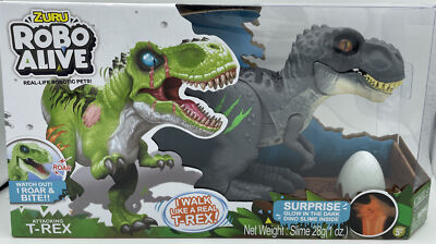 ZURU Robo Alive ATTACKING T-REX Robotic Dinosaur Pet Glow In Dark SLIME EGG
