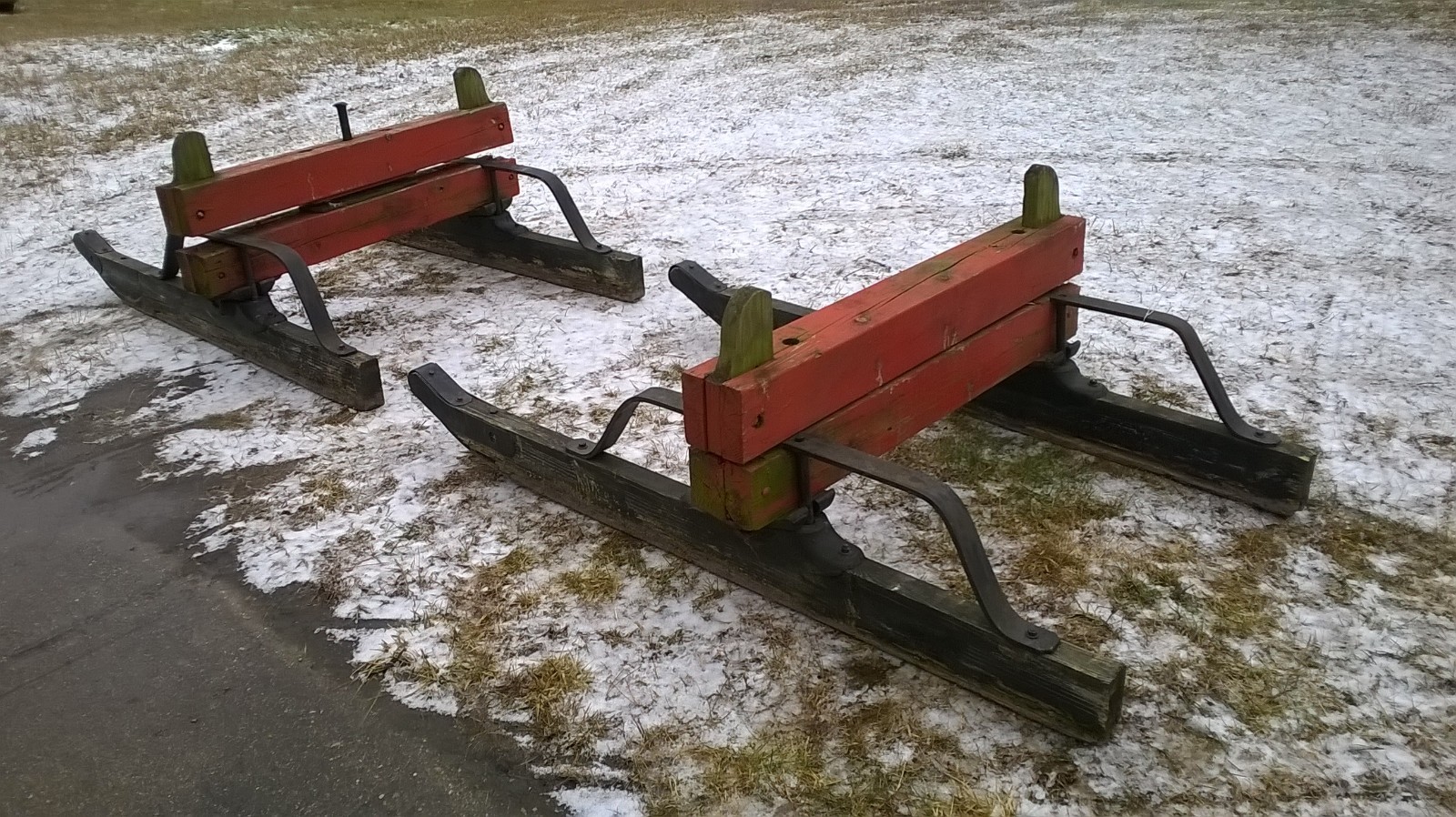 Antique Logging Sled Sleigh Horse Drawn Log Hauler, Lumberjack, 6', Early 1900's