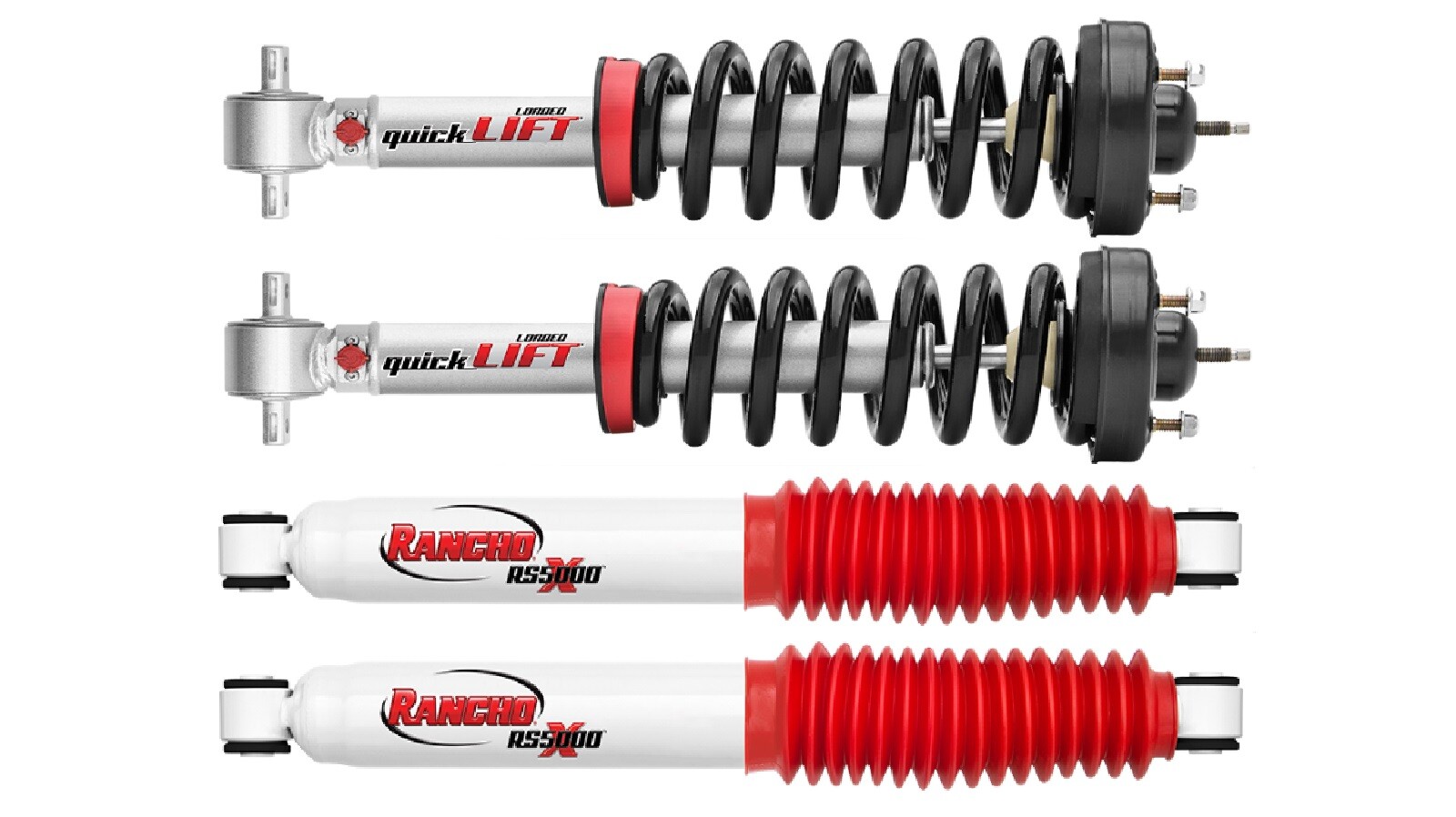 Rancho Set of 2 Front QuickLift Struts & 2 Rear Shocks for