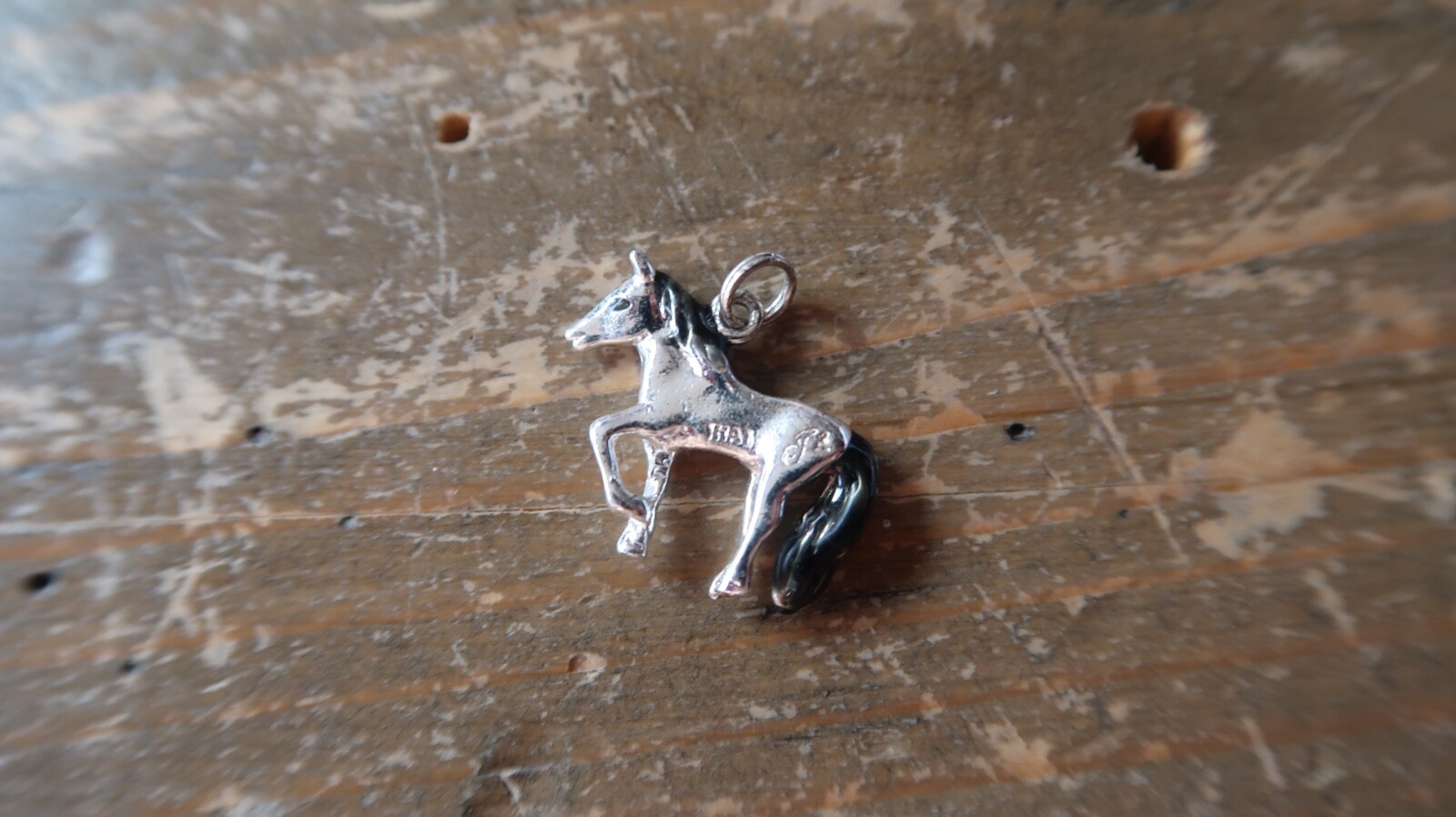 Vintage Sterling Silver Horse Bracelet Charm 2cm