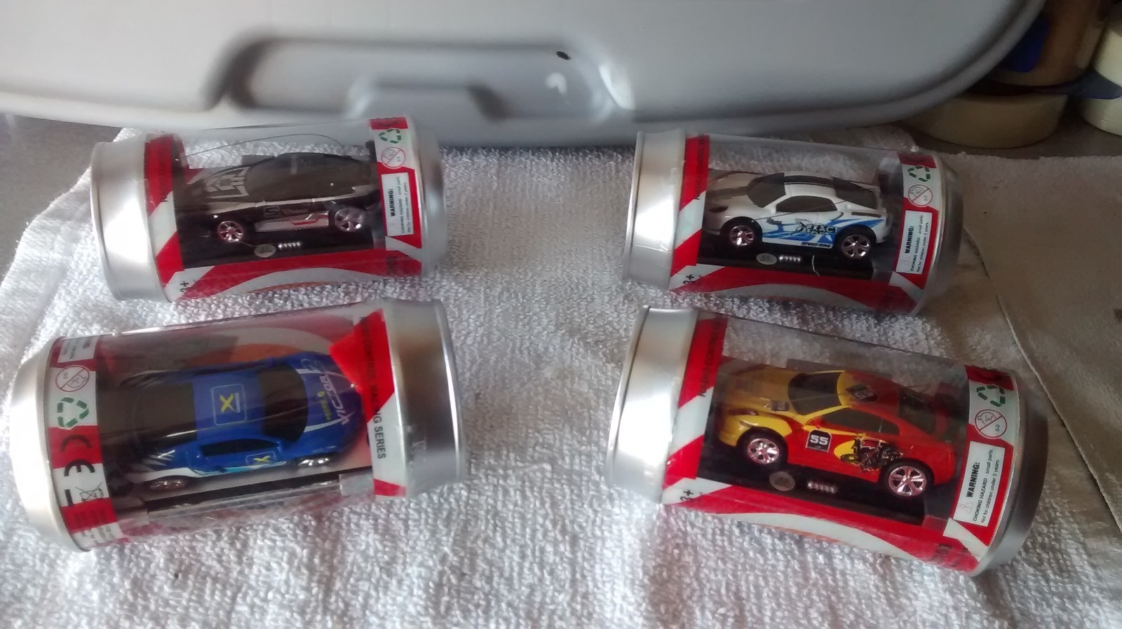 Mini r/c race car in a can 1/58 scale