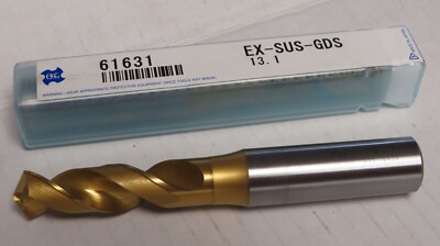 OSG 61631 SCREW MACHINE DRILL BIT EX-SUS-GDS 13.1mm HOLE DIAM. HSS TiN FINISH