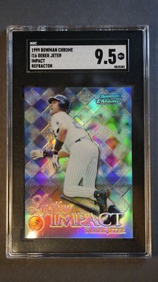 1999 Bowman Chrome Impact Refractor #I16 Derek Jeter SGC 9.5
