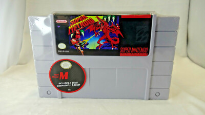 THINKGEEK SUPER METROID SNES WALL CASE WITH TSHIRT M NINTENDO DECOR 