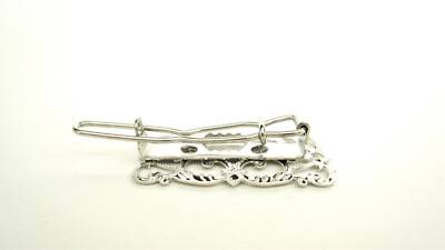 Small  silver metal filigree light weight hair pin clip barrette  for fine thin