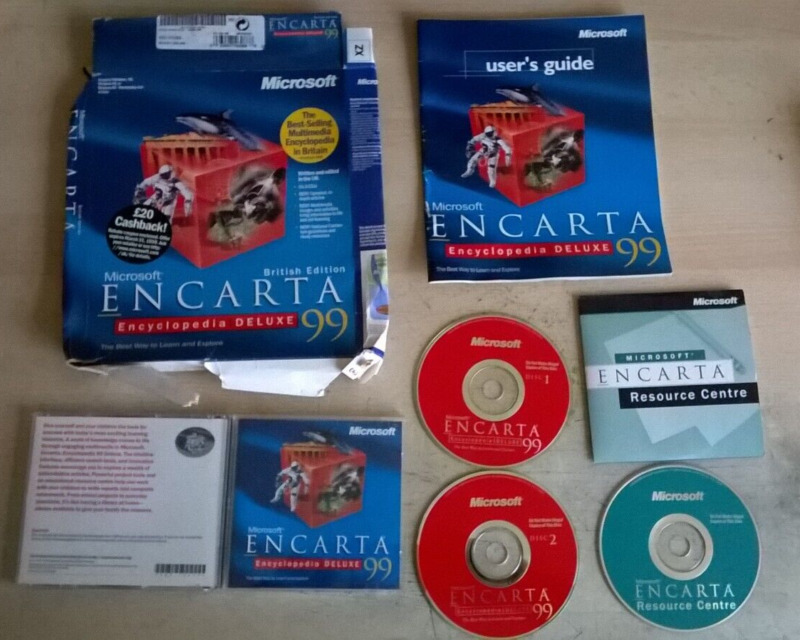 Microsoft Encarta Encyclopedia Deluxe 99 British Edition - Big Box Pc Software