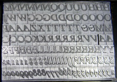Alphabets Metal Letterpress Print Type  36pt Serif Italic    MM30   12#