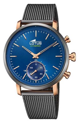 Pre-owned Lotus Men's Connected | Blue Dial | Grey Steel Mesh Bracelet L18805/2 Watch