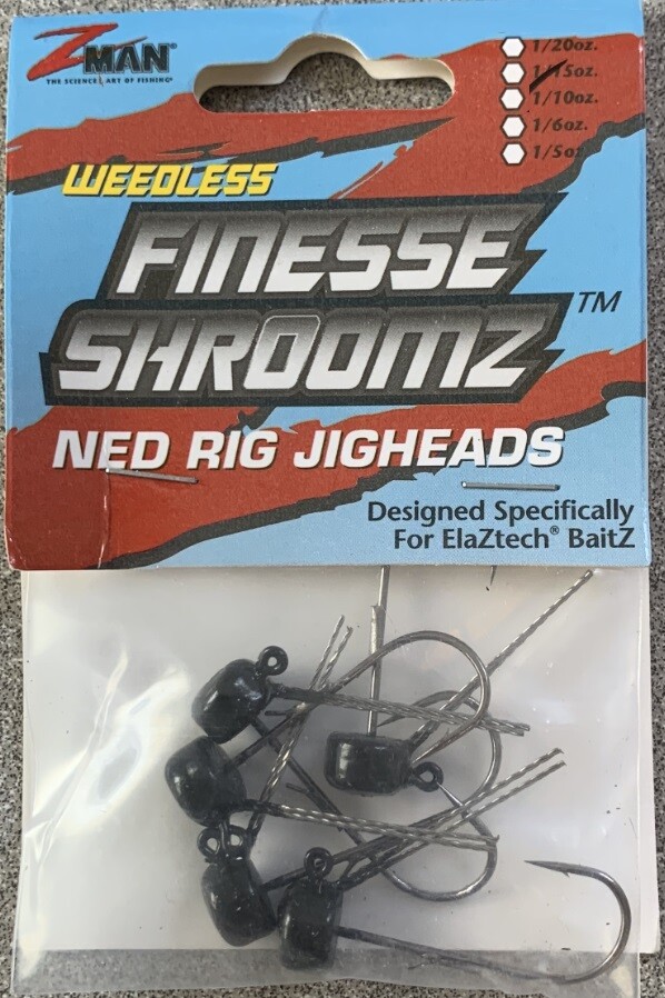 Z Man NED Rig Jig Head Weedless Pwr Finesse ShroomZ 1/10oz 5PK 3/0 HOOK