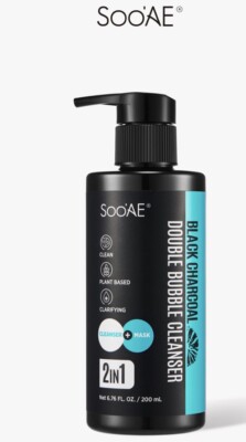 1ea Soo AE Purifying Black Charcoal Double 2in1 Bubble Cleanser + Mask 6.76oz