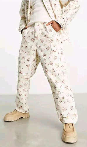NWT $140 HUF Utility Floral Cargo Pants /Ivory Floral