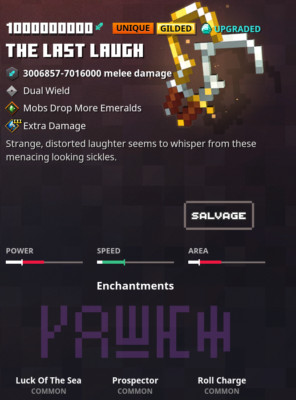 Minecraft Dungeons -The Last Laugh Unique Gilded (Xbox)(PS4)(Switch)(PC)