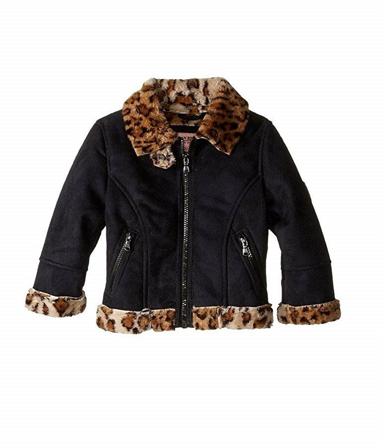 Urban Republic 166549 Girls Long Sleeve Faux Shearling Jacket Black Size 2T