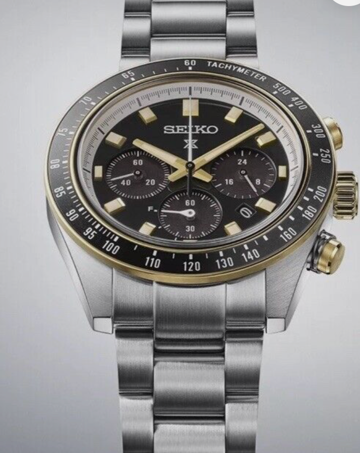 Pre-owned Seiko Ssc941 Prospex Two Tone Speedtimer Solar Chronograph Watch 100m Box & Tags