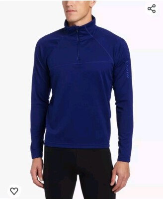 Salomon Men's Moto II Zip Pullover Actilite Stretch Waffle Fabric Midlayer Sz L.