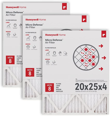 20X25X4 MERV 8 AC Furnace Air Filter 3 PACK CF100A1025 3PKAM