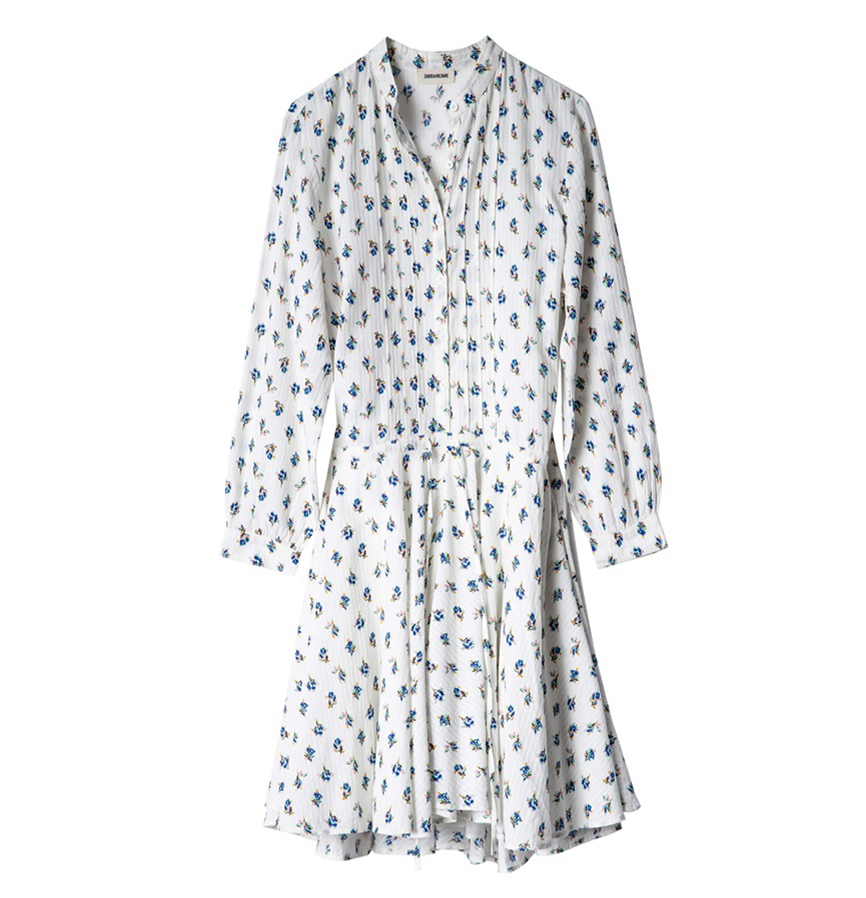 ZADIG & VOLTAIRE ZADIG & VOLTAIRE RANIL DOBBY LIGHT FLOWER DRESS / WKCA0402F