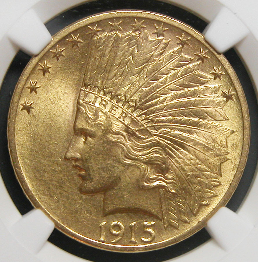 1915 $10 Gold Indian Eagle NGC MS-62