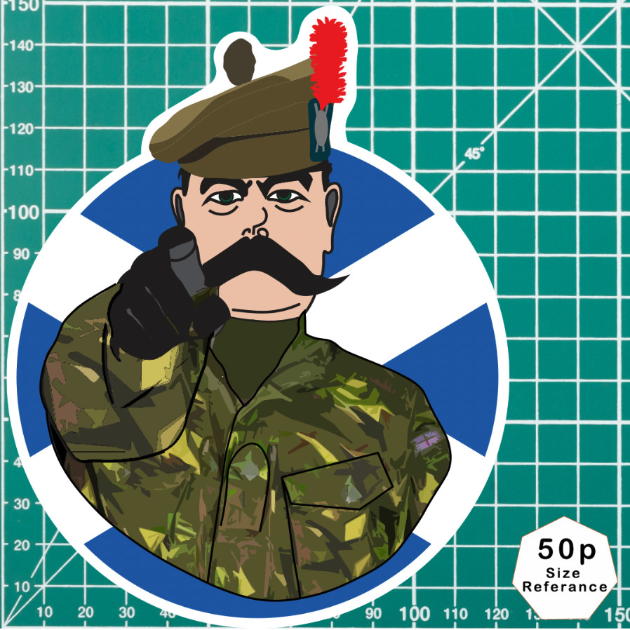 Black Watch Vinyl Waterproof Sticker, Lord Kitchener Design - Picture 6 of 10