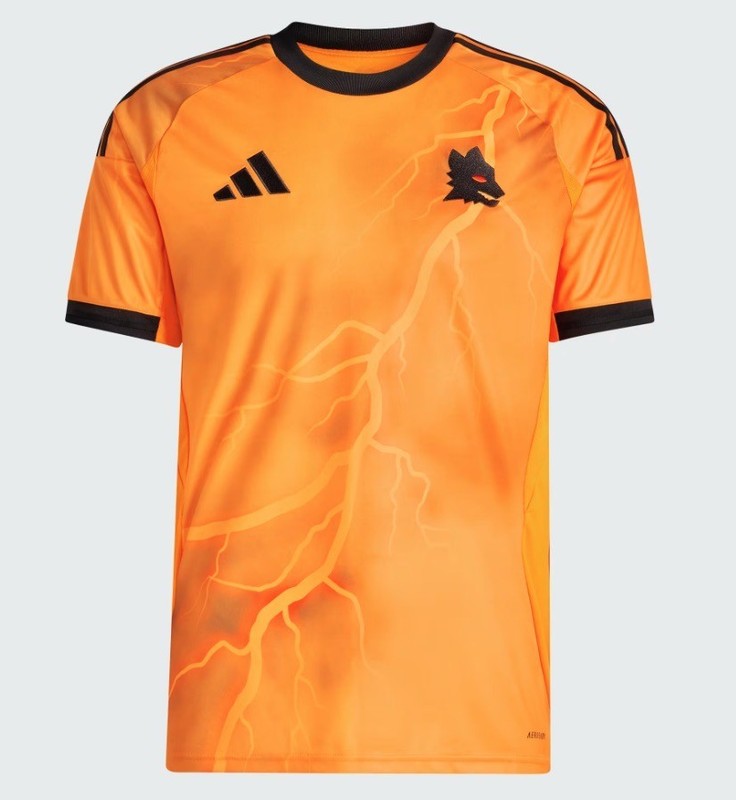 Adidas AS Roma 2025 / 2026 Away Jersey Orange JJ4187 Mens Size L