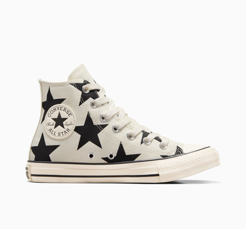 Pre-owned Converse Chuck Taylor All Star Lift Large Stars White Womens