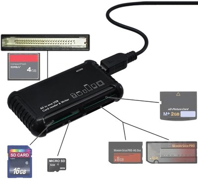 Acuvar Super High Speed All-in-1 USB Memory Card All-in-1, BLACK 