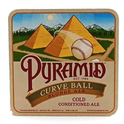 Beer Coaster-Pyramid Brewery Curved Blonde Ale-S451