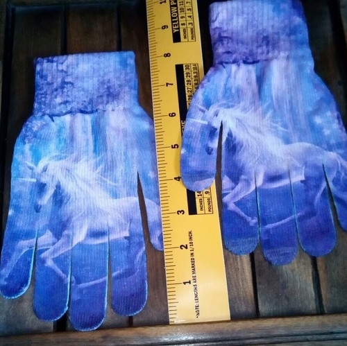 Unisex stretch Work Gloves PURPLE / PINK UNICORN Women's size large 1 size fits