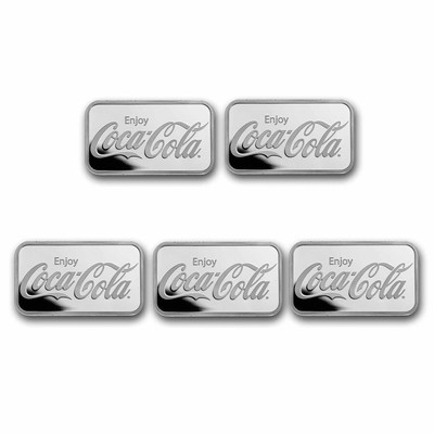 Coca-Cola® 1 oz Silver Struck Bar (Lot of 5)