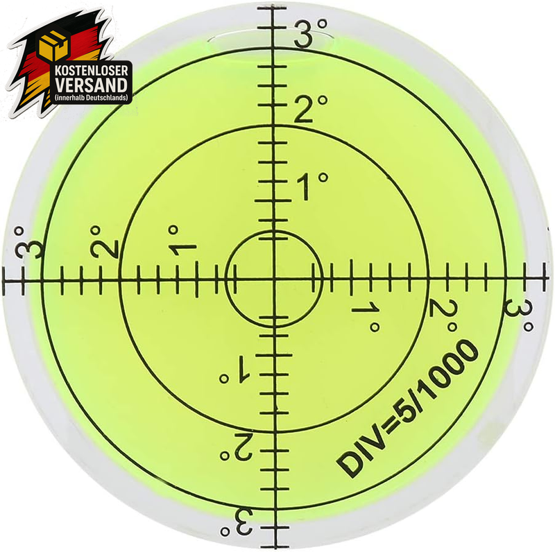 Miniwasserwaage rund 60mm für Nivellierung Kamera Stativ Caravan genau