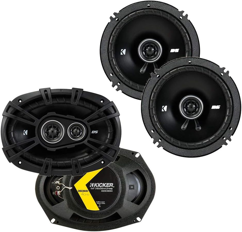 43DSC69304 D Series 6X9 Inch 360 Watt 3 Way Dual Speakers with 43DSC6504 6.5 Inch 240 Watt 2 Way 4 Ohm Car Audio Coaxial Speakers