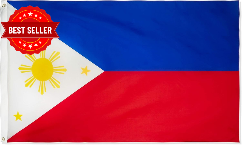 Philippines Flag 90X150Cm, Fade Resistant, Brass Grommets, Canvas Header