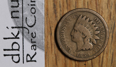 1859 Indian Head 1¢ Cent Penny - Copper Nickel  - G - Good