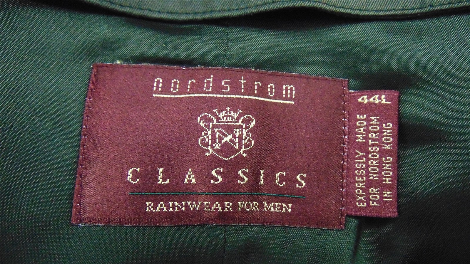 Nordstrom's Double Breasted Men's RAINCOAT Removable Lining Trench COAT 44L