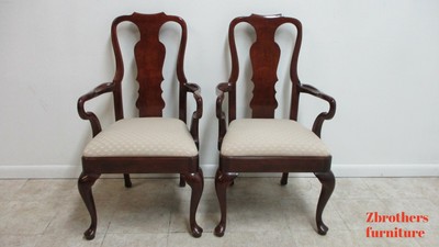 Vintage Thomasville Solid Cherry Queen Ann Caned Dining Room Arm Desk Chair.