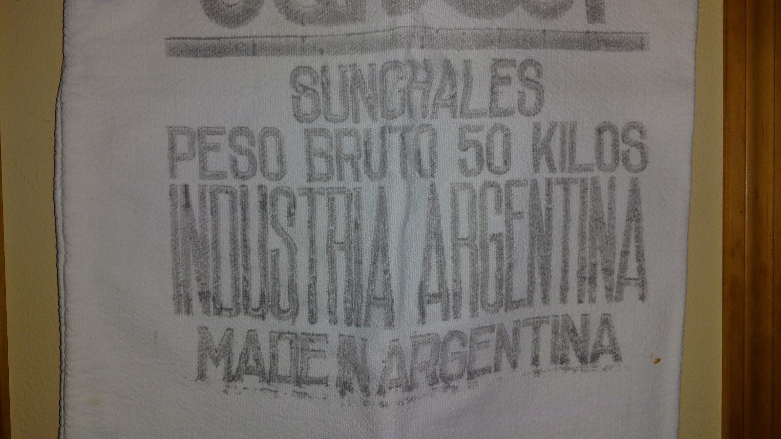 Vintage Bean Sack Caseina Lactica 30 Mesh San Cor Made in Argentina