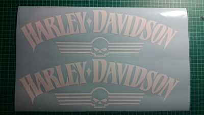  Harley Davidson Tank Aufkleber weiss
