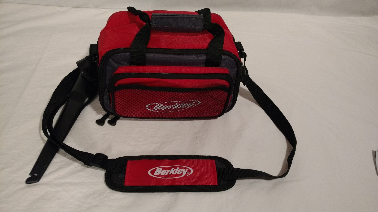 New Berkley Fishing Bag with 2 Tackle Trays, Sheath, Hooks, Etc, Lots of Extras