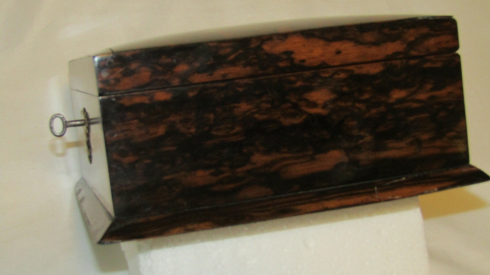 Antique 1800's RARE Coromandel Wood English Box with Key, Beautiful !
