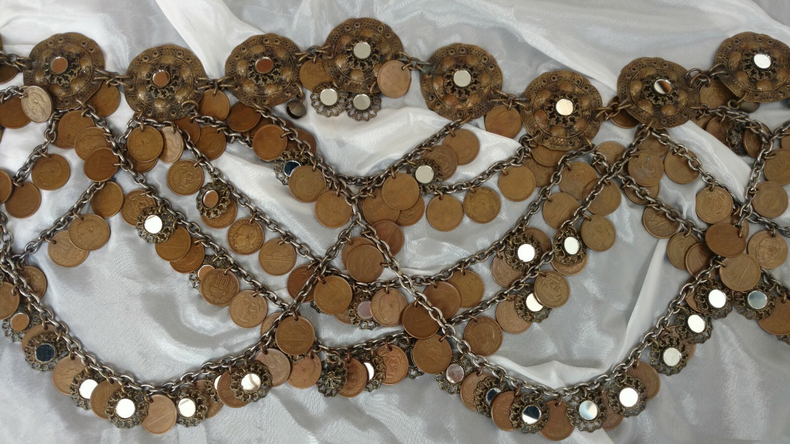 Rare Vintage  Gold Coin Belt Custom Made size small