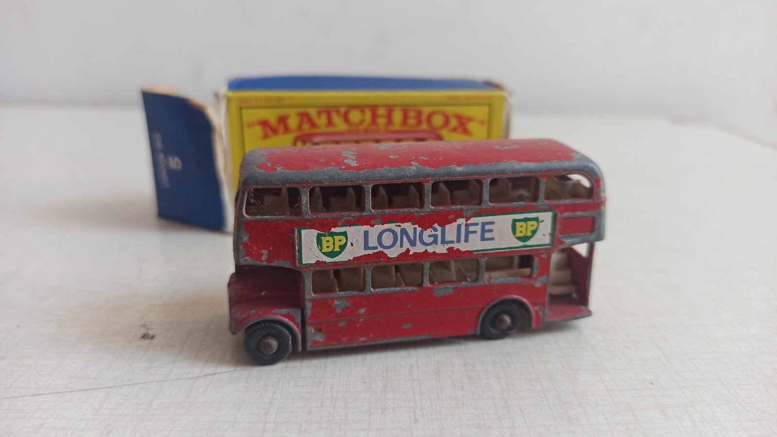 ミニカー MATCHBOX No.5 LONDON BUS VINTAGE MATCHBOX LESNEY Nº5 - LONDON BUS, BP LONGLIFE - MADE